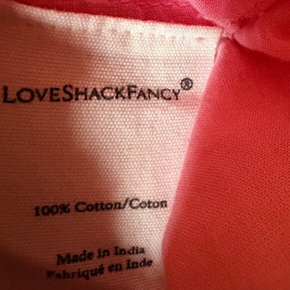 LoveShackFancy Pink Swiss Dot Babydoll Dress Size 2 Cottagecore Boho Mini - Picture 9 of 10